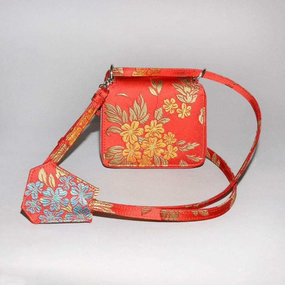 MARQUES'ALMEIDA Jacquard Shoulder Bag Red